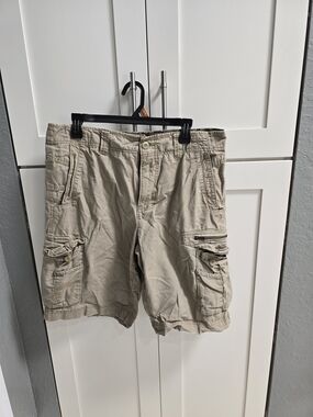 Vintage Ocean Pacific OP Cargo Shorts Men’s Size 34 Khaki Tan Heavy Duty Hiking